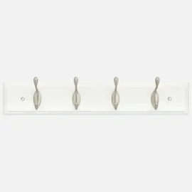 Profile White Board with 4 Satin Nickel Hook