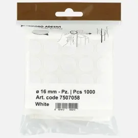 17mm self adhesive caps packs of 1000 white