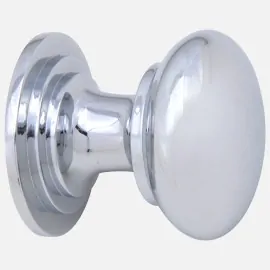 Victorian style polished chrome knob - 32mm