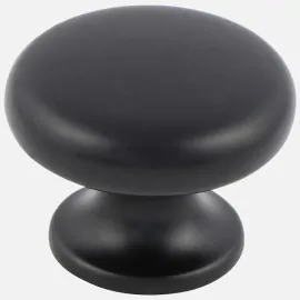 Black flat top knob - 33mm