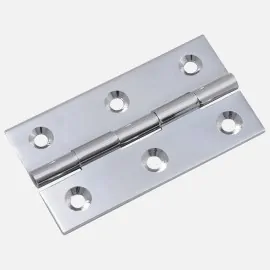 Solid Brass Cabinet Butt Hinges 2in Polished Chrome 2 Pack