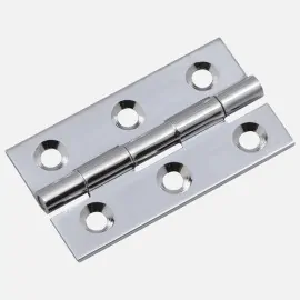 Solid Brass Cabinet Butt Hinges 2.1/2in Polished Chrome 2 Pack