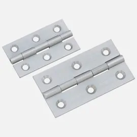 Solid Brass Cabinet Butt Hinges 2in Satin Chrome 2 Pack