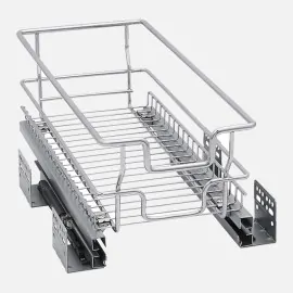 Soft close pull out wire basket for 300mm unit cupboard storage