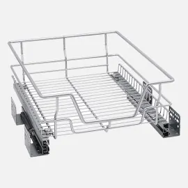 Soft close pull out wire basket for 450mm unit cupboard storage