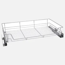 Soft close pull out wire basket for 900mm unit cupboard storage