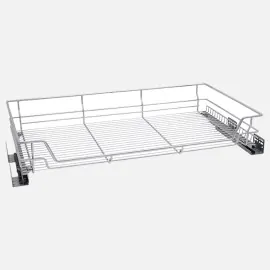 Soft close pull out wire basket for 1000mm unit cupboard storage
