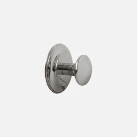 System Round Knob with Back Plate Polished Nickel