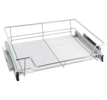 Non Soft -Close Chrome High Line Basket For Internal Kitchen Cupboard Storage