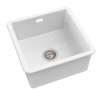 Sanindusa white ceramic undermount square sink