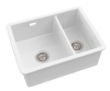 Sanindusa White Ceramic Undermount 1 1/2 Bowl Sink 