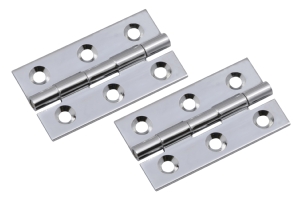Polished chrome solid brass butt hinges