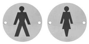 Circular disc toilet door symbol