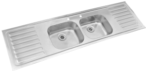 Pyramis double bowl double drainer sink