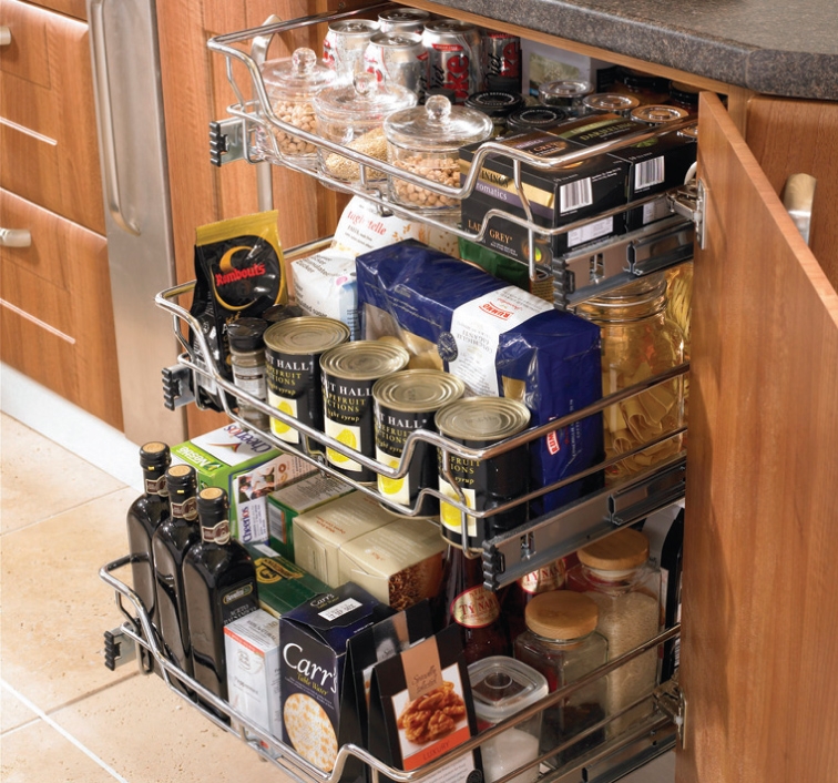 Chrome Pull Out Wire Baskets With Soft, Wire Shelving For Kitchen Cabinets