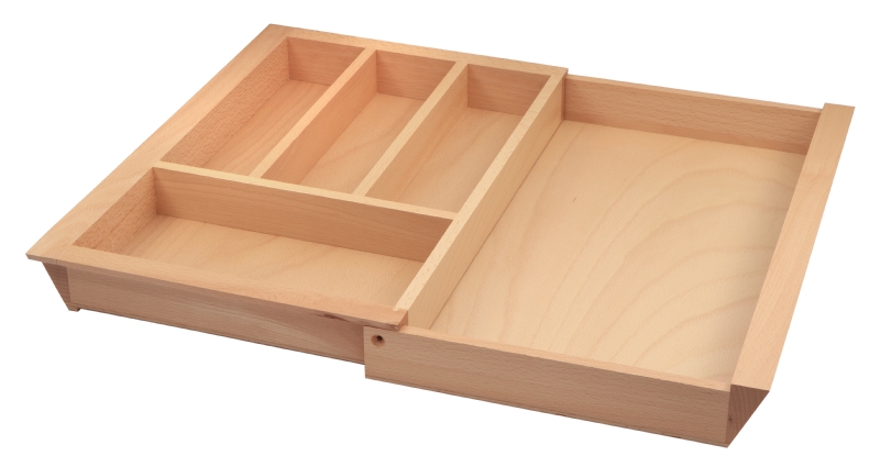 Expandable Wooden Cutlery Drawer Insert, Wooden Cutlery Tray 800mm