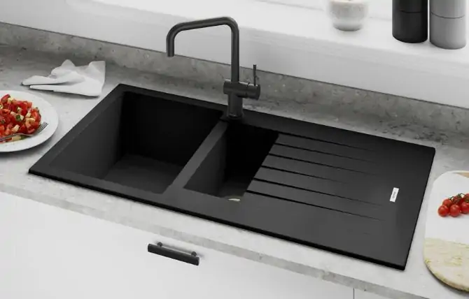 Black composite sink